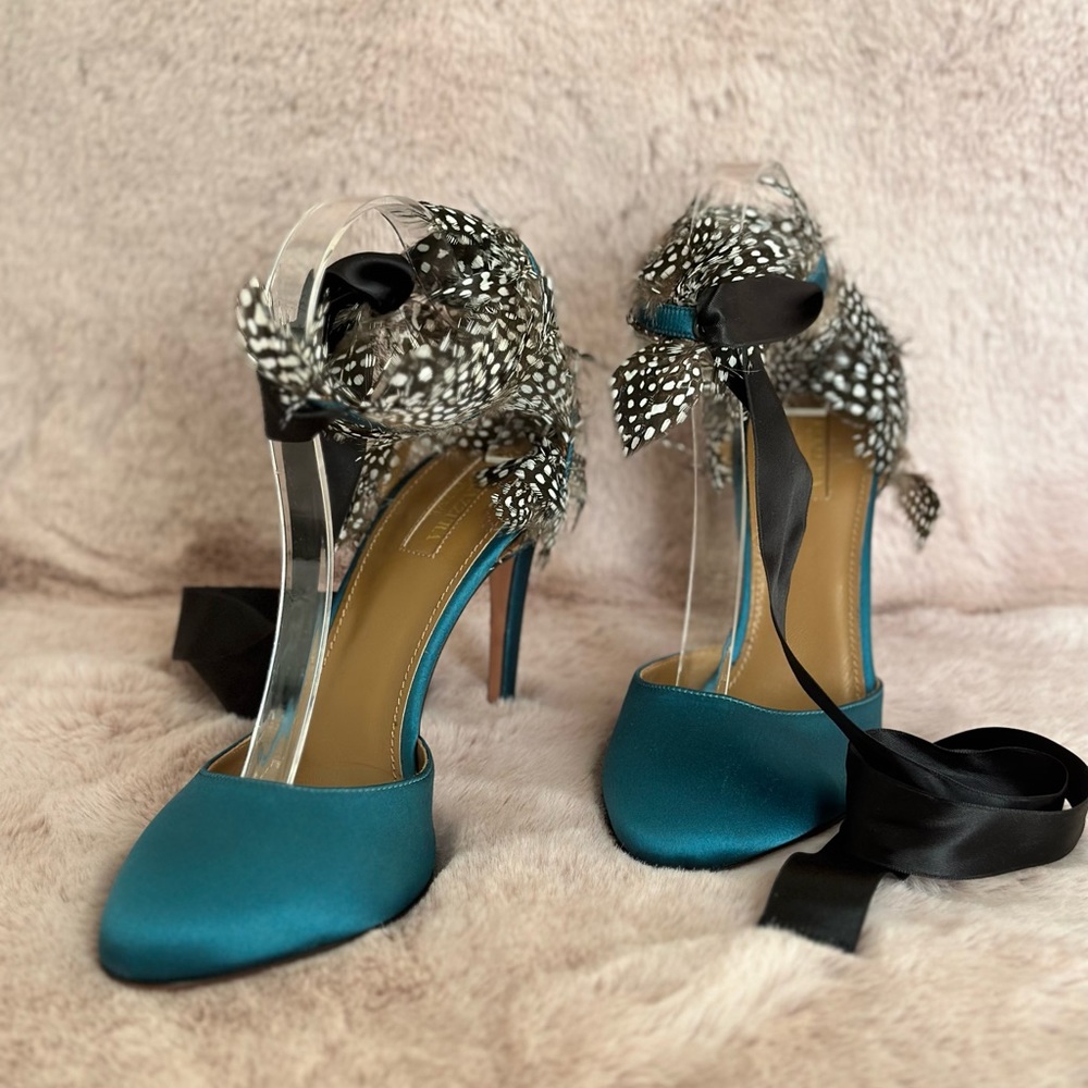 Aquazzura Madison Feather Shoes